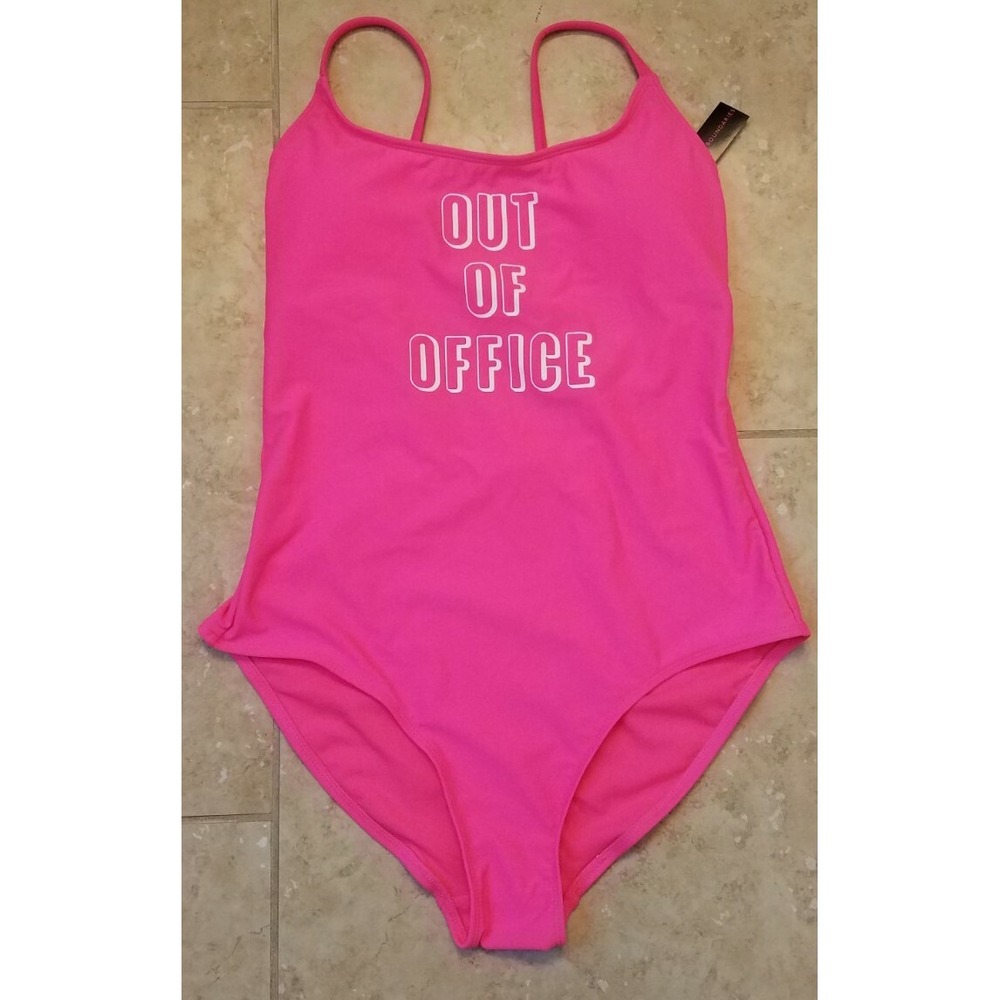 No Boundaries Ladies Out of Office One Piece Swimsuit Barbie Pink Jrs L(11-13)